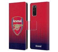 Head Case Designs Officially Licensed Arsenal FC Fade Crest 2 Leather Book Wallet Case Cover Compatible With Samsung Galaxy S20 / S20 5G