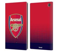 Head Case Designs Officially Licensed Arsenal FC Fade Crest 2 Leather Wallet Case Compatible With Amazon Fire Max 11 2023