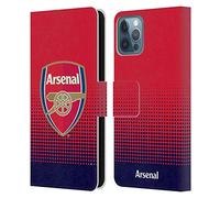 Head Case Designs Officially Licensed Arsenal FC Fade Crest 2 Leather Wallet Case Compatible With Apple iPhone 12 / iPhone 12 Pro