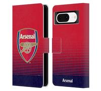 Head Case Designs Officially Licensed Arsenal FC Fade Crest 2 Leather Wallet Case Compatible With Google Pixel 8