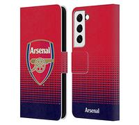 Head Case Designs Officially Licensed Arsenal FC Fade Crest 2 Leather Wallet Case Compatible With Samsung Galaxy S22 5G
