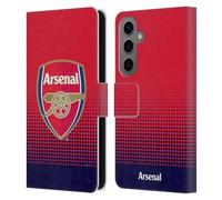 Head Case Designs Officially Licensed Arsenal FC Fade Crest 2 Leather Wallet Case Compatible With Samsung Galaxy S25