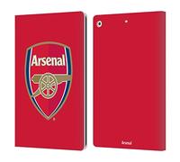 Head Case Designs Officially Licensed Arsenal FC Full Colour Red Crest 2 Leather Wallet Case Compatible With Apple iPad 10.2 2019/2020/2021