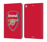 Head Case Designs Officially Licensed Arsenal FC Full Colour Red Crest 2 Leather Wallet Case Compatible With Apple iPad 9.7 2017 / iPad 9.7 2018