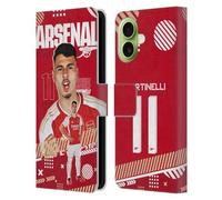 Head Case Designs Officially Licensed Arsenal FC Gabriel 2023/24 First Team Leather Wallet Case Compatible With Apple iPhone 17
