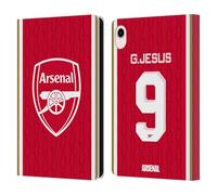 Head Case Designs Officially Licensed Arsenal FC Gabriel Jesus 2023/24 Players Home Kit Leather Wallet Case Compatible With Apple iPad mini (2021/2024)