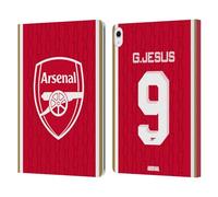 Head Case Designs Officially Licensed Arsenal FC Gabriel Jesus 2023/24 Players Home Kit Leather Wallet Case Compatible With Apple iPad Air 13 2024/2025