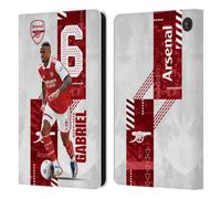 Head Case Designs Officially Licensed Arsenal FC Gabriel Magalhães 2022/23 First Team Leather Wallet Case Compatible With Amazon Fire 7 2022