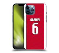 Head Case Designs Officially Licensed Arsenal FC Gabriel Magalhães 2025/26 Players Home Kit Hard Back Case Compatible With Apple iPhone 12 Pro Max