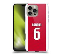 Head Case Designs Officially Licensed Arsenal FC Gabriel Magalhães 2025/26 Players Home Kit Hard Back Case Compatible With Apple iPhone 16 Pro Max