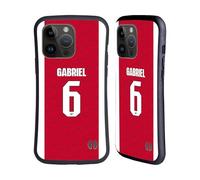 Head Case Designs Officially Licensed Arsenal FC Gabriel Magalhães 2025/26 Players Home Kit Hybrid Case Compatible With Apple iPhone 15 Pro Max