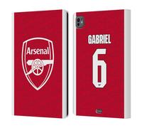 Head Case Designs Officially Licensed Arsenal FC Gabriel Magalhães 2025/26 Players Home Kit Leather Wallet Case Compatible With Apple iPad Pro 11 M4 2024