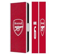 Head Case Designs Officially Licensed Arsenal FC Gabriel Magalhães 2025/26 Players Home Kit Leather Wallet Case Compatible With Samsung Galaxy S25 FE