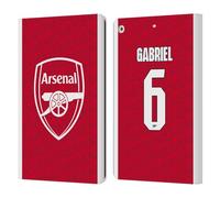 Head Case Designs Officially Licensed Arsenal FC Gabriel Magalhães 2025/26 Players Home Kit Leather Wallet Case Compatible With Apple iPad 10.2 2019/2020/2021