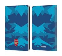 Head Case Designs Officially Licensed Arsenal FC Geometric Blue Crest and Gunners Logo Leather Wallet Case Compatible With Amazon Kindle Paperwhite 6
