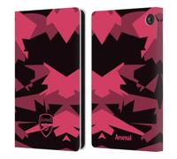 Head Case Designs Officially Licensed Arsenal FC Geometric Pink Crest and Gunners Logo Leather Wallet Case Compatible With Amazon Fire 7 2022