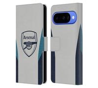 Head Case Designs Officially Licensed Arsenal FC Grey Training Patterns Leather Wallet Case Compatible With Google Pixel 10