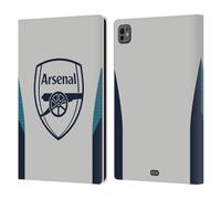 Head Case Designs Officially Licensed Arsenal FC Grey Training Patterns Leather Wallet Case Compatible With Apple iPad Pro 11 M4/M5 2024/2025