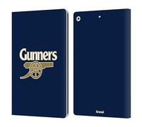 Head Case Designs Officially Licensed Arsenal FC Gunners Blue Crest 2 Leather Wallet Case Compatible With Apple iPad 10.2 2019/2020/2021