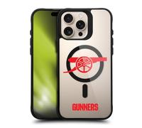 Head Case Designs Officially Licensed Arsenal FC Gunners Oversized Logo Icon Black Shockproof Bumper Case [Military Grade] Compatible with Apple iPhone 16 Pro Max and Compatible with MagSafe
