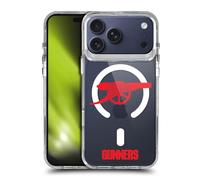 Head Case Designs Officially Licensed Arsenal FC Gunners Oversized Logo Icon Shockproof Bumper Case [Military Grade Protection] Compatible with Apple iPhone 17 Pro Max and Compatible with MagSafe