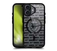Head Case Designs Officially Licensed Arsenal FC Gunners Pattern Logo Icon Black Shockproof Bumper Case [Military Grade Protection] Compatible with Apple iPhone 17 and Compatible with MagSafe