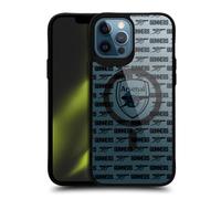 Head Case Designs Officially Licensed Arsenal FC Gunners Pattern Logo Icon Black Shockproof Bumper Case [Military Grade Protection] Compatible with Apple iPhone 12 Pro Max and Compatible with MagSafe