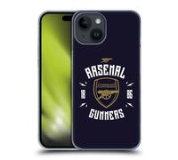 Head Case Designs Officially Licensed Arsenal FC Gunners Typography Hard Back Case Compatible With Apple iPhone 15