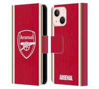 Head Case Designs Officially Licensed Arsenal FC Home 2023/24 Crest Kit Leather Wallet Case Compatible With Apple iPhone 13 Mini