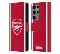 Head Case Designs Officially Licensed Arsenal FC Home 2023/24 Crest Kit Leather Wallet Case Compatible With Samsung Galaxy S23 Ultra 5G