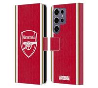 Head Case Designs Officially Licensed Arsenal FC Home 2023/24 Crest Kit Leather Wallet Case Compatible With Samsung Galaxy S25 Ultra