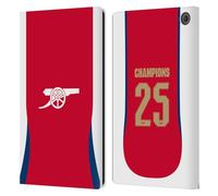 Head Case Designs Officially Licensed Arsenal FC Home 2025 Women's Champions Leather Wallet Case Compatible With Amazon Fire Max 11 2023