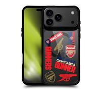 Head Case Designs Officially Licensed Arsenal FC Icons Logo Icon Black Shockproof Bumper Case [Military Grade Protection] Compatible with Apple iPhone 17 Pro Max and Compatible with MagSafe