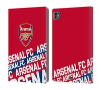 Head Case Designs Officially Licensed Arsenal FC Impact Crest and Gunners Logo Leather Wallet Case Compatible With Apple iPad Pro 11 M4/M5 2024/2025