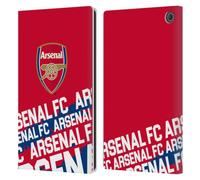 Head Case Designs Officially Licensed Arsenal FC Impact Crest and Gunners Logo Leather Wallet Case Compatible With Amazon Fire Max 11 2023