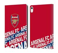 Head Case Designs Officially Licensed Arsenal FC Impact Crest and Gunners Logo Leather Wallet Case Compatible With Apple iPad 10.9 (2022/2025)