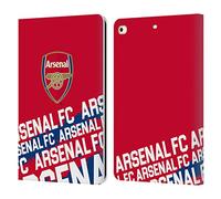 Head Case Designs Officially Licensed Arsenal FC Impact Crest and Gunners Logo Leather Wallet Case Compatible With Apple iPad 9.7 2017 / iPad 9.7 2018