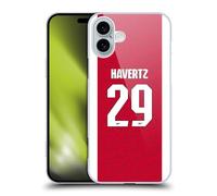 Head Case Designs Officially Licensed Arsenal FC Kai Havertz 2025/26 Players Home Kit Hard Back Case Compatible With Apple iPhone 16 Plus