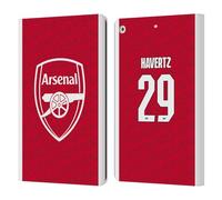 Head Case Designs Officially Licensed Arsenal FC Kai Havertz 2025/26 Players Home Kit Leather Wallet Case Compatible With Apple iPad 10.2 2019/2020/2021