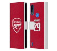 Head Case Designs Officially Licensed Arsenal FC Kai Havertz 2025/26 Players Home Kit Leather Wallet Case Compatible With Moto E7 Power/Moto E7i Power