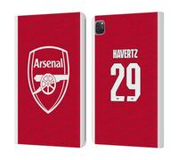Head Case Designs Officially Licensed Arsenal FC Kai Havertz 2025/26 Players Home Kit Leather Wallet Case Compatible With Apple iPad Pro 11 2020/2021 / 2022