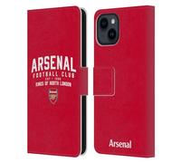 Head Case Designs Officially Licensed Arsenal FC Kings Of North London Typography Leather Wallet Case Compatible With Apple iPhone 15