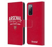 Head Case Designs Officially Licensed Arsenal FC Kings Of North London Typography Leather Wallet Case Compatible With Samsung Galaxy S20 FE / 5G