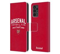 Head Case Designs Officially Licensed Arsenal FC Kings Of North London Typography Leather Wallet Case Compatible With Samsung Galaxy A13 (2022)