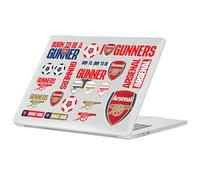 Head Case Designs Officially Licensed Arsenal FC Logos And Iconic Quotes Assorted Art Clear Hard Crystal Armour Laptop Case Compatible with MacBook Air 13.6" M2 A2681/M3 A3113/M4 A3240 2022/2024/2025