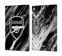 Head Case Designs Officially Licensed Arsenal FC Marble Crest Patterns Leather Wallet Case Compatible With Apple iPad 10.2 2019/2020/2021