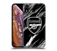 Head Case Designs Officially Licensed Arsenal FC Marble Crest Patterns Soft Gel Case Compatible With Apple iPhone XR