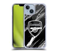 Head Case Designs Officially Licensed Arsenal FC Marble Crest Patterns Soft Gel Case Compatible With Apple iPhone 14