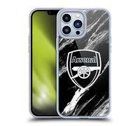 Head Case Designs Officially Licensed Arsenal FC Marble Crest Patterns Soft Gel Case Compatible With Apple iPhone 13 Pro Max