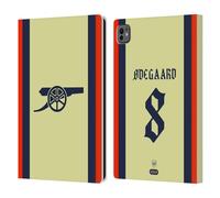 Head Case Designs Officially Licensed Arsenal FC Martin Ødegaard 2021/22 Players Away Kit Leather Wallet Case Compatible With Apple iPad Pro 11 M4/M5 2024/2025